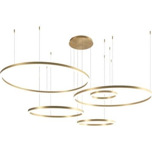 New Minimalist Modern LED Chandelier Home Lighting Brush Rings for Living Dining room Kitchen Lustre Hanging Indoor fixtures