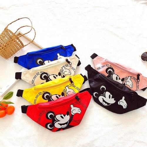 New Disney Mickey Mouse Childrens Cartoon Chest Bag Girl Boy Messenger Bags Minnie Mickey Nylon Waist Bags Coin Purse