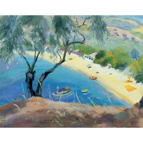 PhotoCustom 60x75cm Oil Painting By Numbers DIY Scenery Drawing By Numbers On Canvas Frameless Landscape Digital Hand Painting