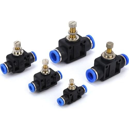 4mm 6mm 8mm 10mm 12mm Tube Air Pneumatic Airflow Regulator Gas Flow Control Valve Air Speed Flow Controller Pipe Fitting