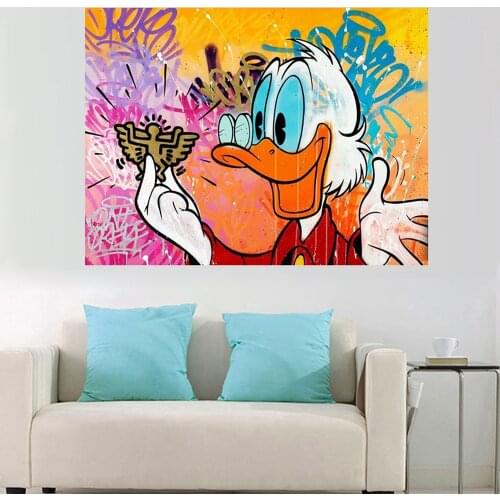 Cartoon Cute Donald Duck Little Angel Disney Poster Print Nordic Anime Picture Room Home Decor Canvas Painting Graffiti Wall Art
