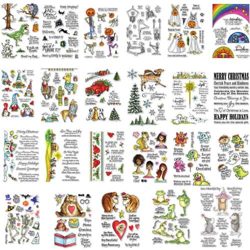 Halloween Christmas Element Animals Transparent Silicone Clear Stamp for Scrapbooking DIY Craft Decoration Soft Stamp New 2019