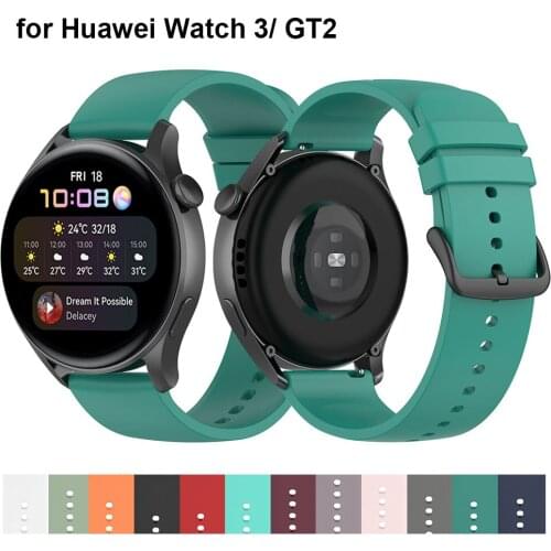 Green Watch Strap for Huawei Watch 3/ 3 Pro Watchband Silicone 20mm 22mm Watch Strap for Huawei Watch GT2 Pro/ GT 2 2E Wristband