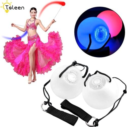 4pcs Belly Dance Balls thrown Balls RGB Glow LED POI Thrown Balls Belly Dance Hand Props Stage Performance Accessories