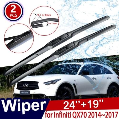 For Infiniti QX70 2014~2017 2015 2016 Car Wiper Blade Front Window Windscreen Windshield Wipers Car Accessories J Hook Type