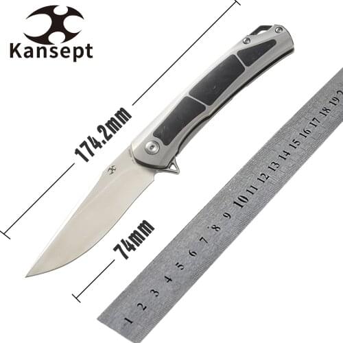 3.58‘’ Blade S35VN Folding Knife Kansept Sprite K1003A1 Carbon Fiber Handle Pocket Knives Hunting Camping Blade Tactical Knife