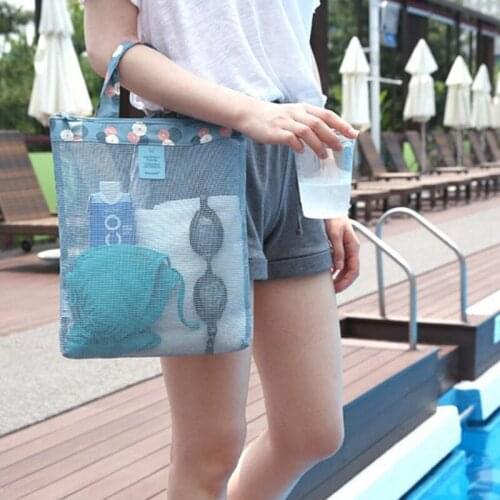 Women Beach Bag Gym Bath Cosmetic Bag Set Makeup Mesh Toiletry Bags Men Wash Organizer Portable Pouch Case U2