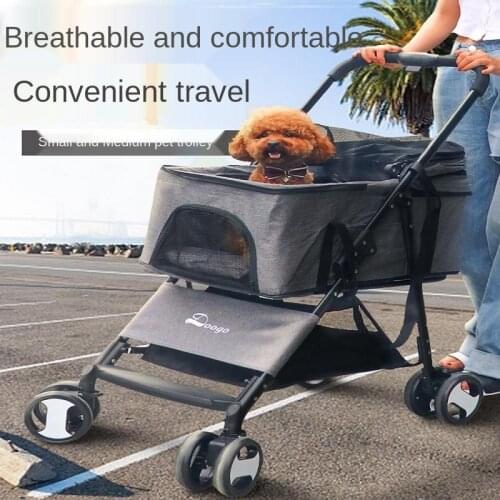 Cat Pet Dog Cart Cart Cart Portable Folding Small Large Dogs Cat Out Car The Cat For A Walk VOW Pets 2021