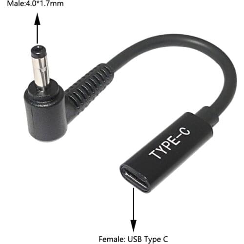 Laptop Dc Power Adapter Converter for Lenovo YOGA 510 710 MIIX5 7000 Air 12 13 ideapad 320 USB Type C Female to 4.0*1.7 Charger