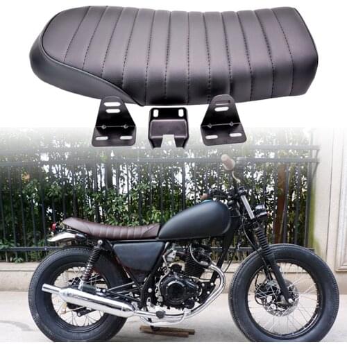 Universal Black Motorcycle Cafe Racer Seat Flat Vintage Seat Cushion Saddle for Honda CB125S CB550 CL350 450 CB CL Retro
