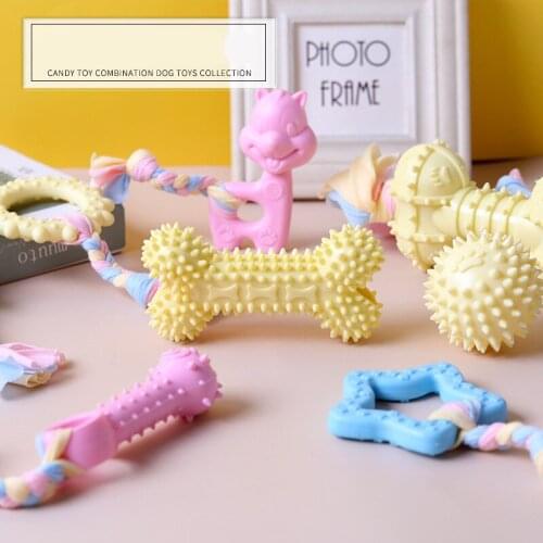 Rope Knot Pet Toys Interactive Dog Toy Chewing Pentagram Natural Rubber Durable Molar Toothbrush Small Dog Training Chewing Toys