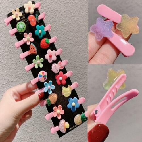 10PCS/Set Hair Clip Girls Cute Cartoon Animal Fruit Ice Sweet Hairpins Children Barrettes Headband Kids Hair Accessories