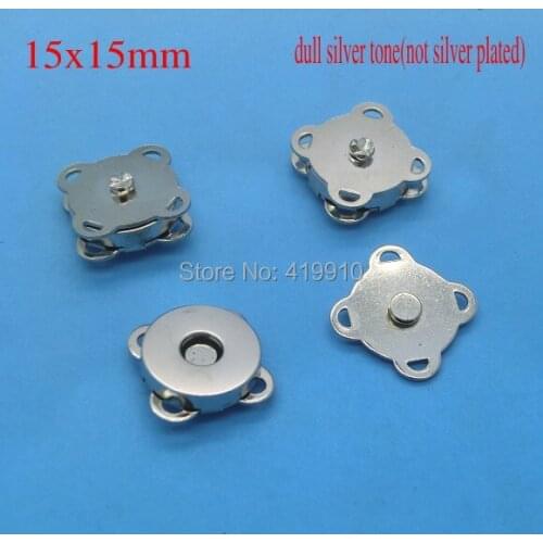 Free shipping -50 Sets Silver Tone Buttons Magnetic Purse Snap Clasps/ Closure for Purse Handbag 15mmx15mm,M01374