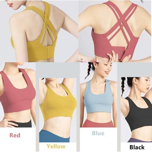 Womens Summer Anti-shock Crossover Sling Top Running Fitness Bra Yoga Vest for Gym Sleeveless T Shirt Sports Wear Yoga Tank Top