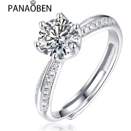 Real S925 Sterling Silver Womens Rings Luxury Multi-diamond Jewelry Elegant and Exquisite Engagement Wedding Party Gift for Wife
