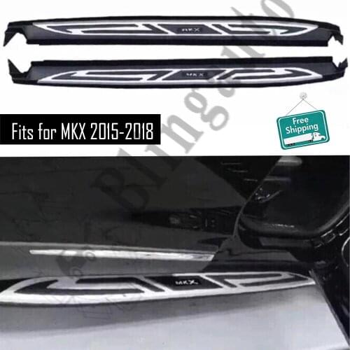 Fits for Lincoln MKX 2015-2018 2Pcs left right running board side steps nerf bar car pedal side stairs