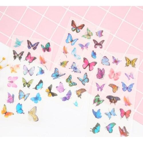 6 Pcs/bag. Personality Creative Butterfly Transparent Sticker Student Stationery Diy Outdoor Decor Sticker Scrapbook Gift