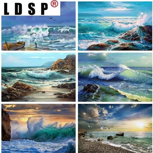 LDSP Painting wall decor 5D DIY Diamond Embroidery Sea Cross Stitch Full Square Diamond Painting Scenery Crafts Kit Home Decor
