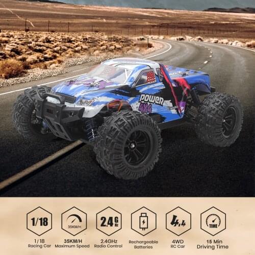 KYAMRC KY-2819A 1:18 RC Car All Terrain 4WD Off-Road Remote Control Crawler Truck 2.4GHz 35KM/H High Speed Racing Vehicle Gift
