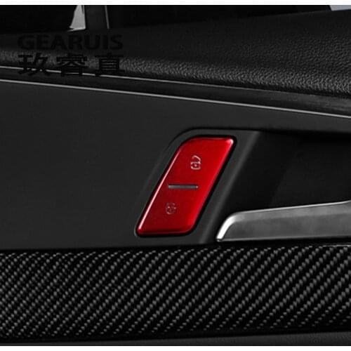 Car styling Door Unlock Switch Button decoration Cover Stickers Trim For Audi A4 B9 A5 stainless steel Interior auto Accessories