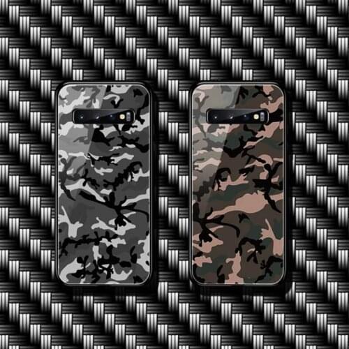 Samsung dedicated Military Camouflage Phone Case Tempered Glass For Samsung S20 Plus S7 S8 S9 S10E Plus Note 8 9 10 Plus A7 2018