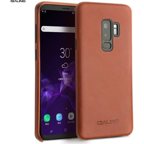 QIALINO Genuine Leather Bag Phone Case for Samsung Galaxy S9 Plus Fashion Luxury Back Cover for Samsung S9 for 5.8/6.2 inches
