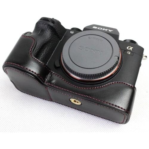 Black/Coffee/Brown High Quality PU Leather Half Camera Bottom Case Bag Cover For Sony Alpha A9 ILCE-9 With Battery Opening