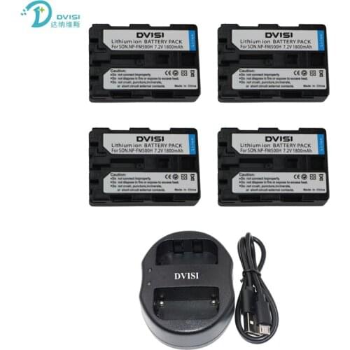 DVISI 7.2V 1800mAh NP-FM500H NPFM500H Camera Battery + USB Dual Charger for Sony A57 A65 A77 A350 A550 A580 A900 Digital Battery