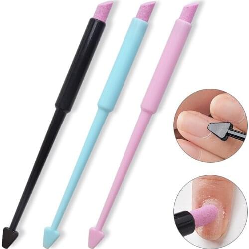 3 Colors 1pc Double End Nail Art Cuticle Remover Dead Skin Gel Polish Removal Pen Double Head