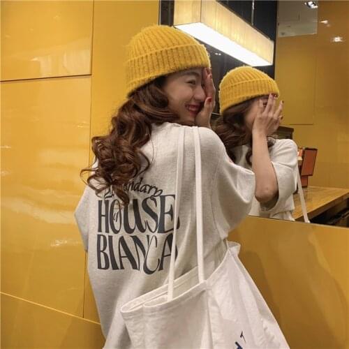 Maxxo Vintage Simple Temperament Short-Sleeved T-Shirt For Womens Kawaii Sweet Aesthetic Clothes Oversize Gothic 90s Y2k Tops