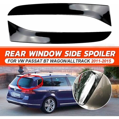 Glossy Black Window Rear Spoiler Side Wing Splitter Trim For VW Passat B7 Wagon/Alltrack 2011 2012 2013 2014 2015 Car styling