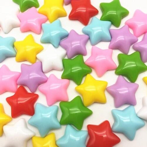 50pcs 16mm Mixed Resin Star Flatbacks Cabochons Embellishments For Cardmaking DIY Wedding Christmas Crafts