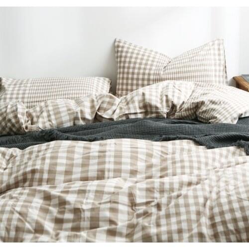 3/4 pcs duve SET Home bedding set soft yarn dyed duvet cover pillowcase sheet set queen king twin size comforter case set