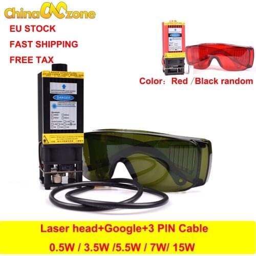 Laser head 500mw 0.5w 3.5w/5.5w/7w/15w 12V Blue Laser module Modulation For DIY CNC Laser engraver Adjustable Focus laser cutter