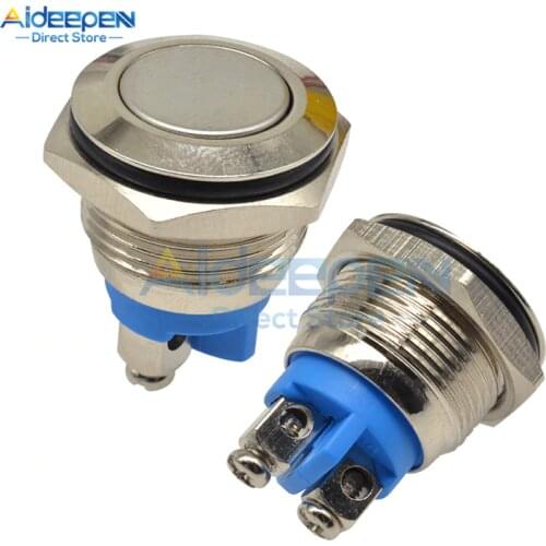 16mm 19mm 250V 5A Mini Metal Push Button Switch Self-reset Spherical/High Flat Round/Flat Round With Terminal