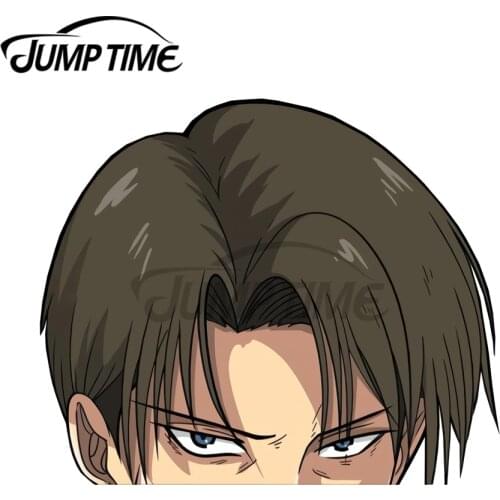 JumpTime 13 x 5.9cm Levi Ackerman Peeker Car Sticker Waterproof Refrigerator Decal Windows Occlusion Scratch VAN Graphics