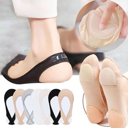 Invisible Boat Socks Women Summer Silicone Non-Slip Socks for High Heels Shoes Ice Silk Thin Half-Palm Suspender