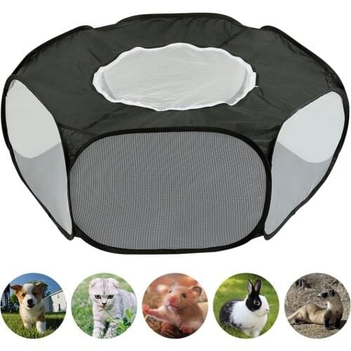 Portable Folding Pet Tent Dog House Octagonal Cage For Cat Tent Playpen Puppy Kennel Easy Operation Fence Outdoor Big Dogs House