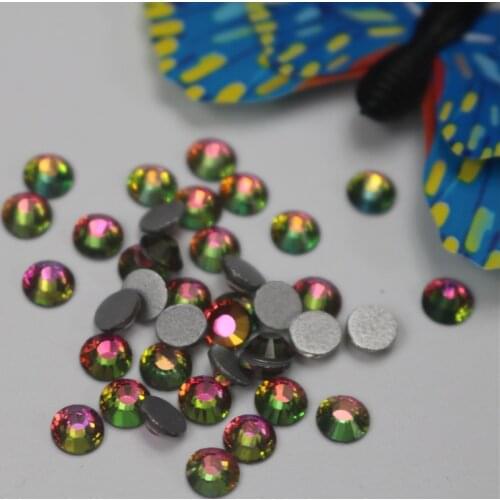 Size s10 Rainbow Glitter Rhinestones Non Hot Fix FlatBack Strass Sewing & Fabric Garment Rhinestone Nail Art Stone