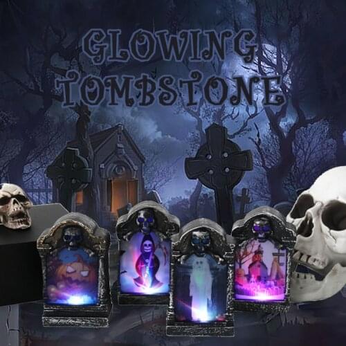 Halloween Gravestone shape LED light Festival Party Pumpkin Ghost Retro Simulation Tombstone Light Halloween Party Decoration