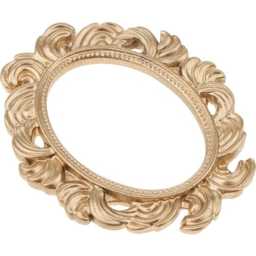 MagiDeal Vintage Novelty Baroque Oval Resin Table Wall Door Frame Wedding Photo Prop Home Decorations -Gold