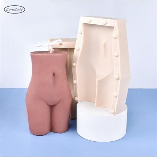 Female Ass Art Fat Torso Silicone Body Candles Mold Stereoscopic 3D Hip Plump Design Naked Scented Soap DIY Handmade 3D Stereo