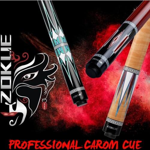ZOKUE Carom Cue 3 Cushion Game Cue 12mm SKY-FAY Tip Double High-end Shaft Professional Carom Billiard Cues New Arrival 2020