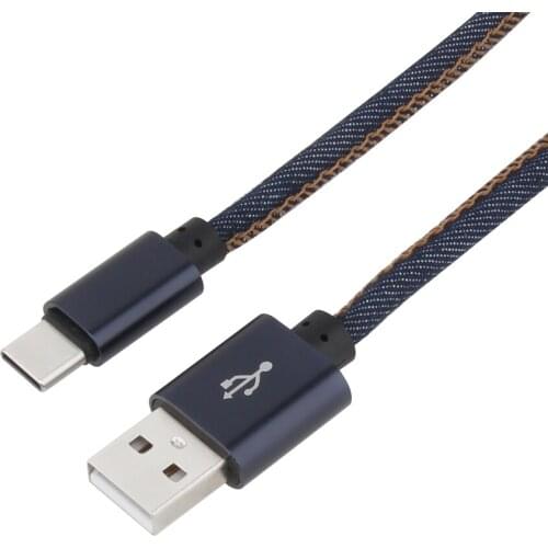 1M Micro USB Type C Cable Denim Braided Data Cord For iPhone Samsung S8 Plus Xiaomi Huawei Type-C Fast Charging Phone Cables