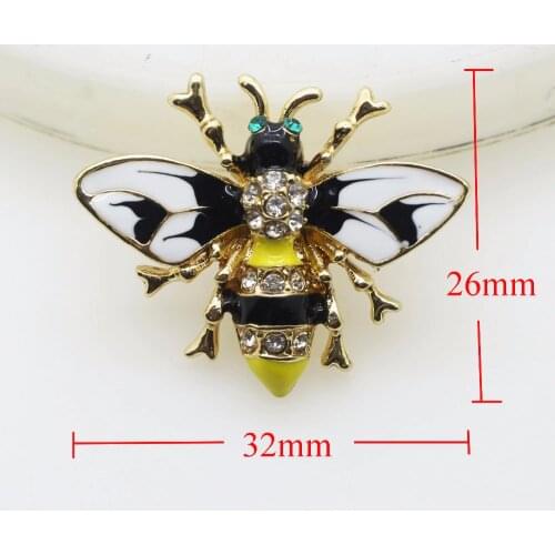 1pcs Exquisite Metal Rhinestone button Flat Back insect brooch for Alloy Metal Banquet Weddings Brooches Pins Gifts