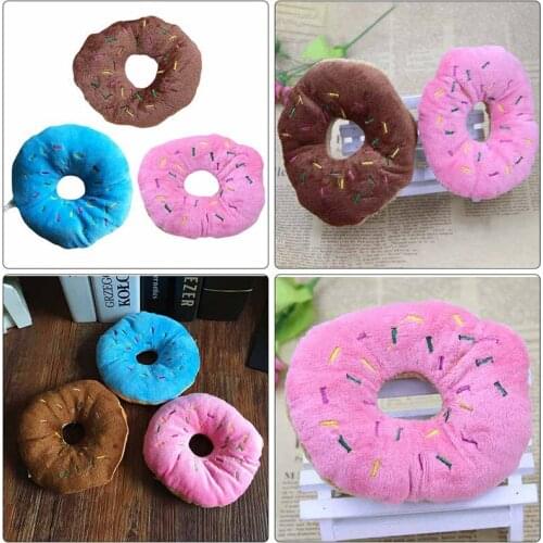 11cm Sightly Pet Chew Cotton Donut Lovely Pet Dog Puppy Cat Tugging Chew Squeaker Quack Sound Chew Play Toys