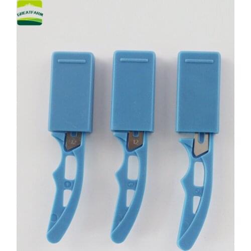 12PCS Pig Blade Veterinary Mini Castrator Pig Knife Castration Knife Veterinary Instruments Castration Knife