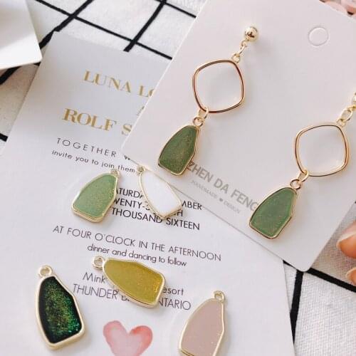 4 pieces / batch irregular rectangular K goldpendantearringsaccessoriesstainlesssteel jewelryjewelrytassel jewelry found