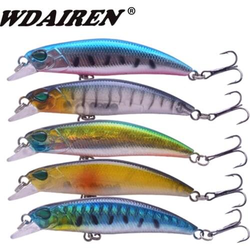 5pcs 65mm 3.8g Fishing Lure Kit Minnow floating Lure Isca Crankbait Bait Pesca Jig Fishing Hook Set With Fishing Tackle