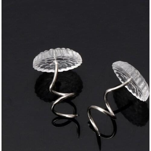 50PCS Clear Heads Twist Pins Fixed Fastener for Upholstery Blankets Sofa sets